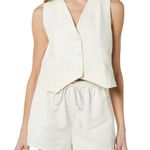 BRAND NEW ~ NWT ~ The Drop Women's ESMA White Lined Linen Vest ~ Plus Size 3X Photo 0