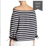 J.Crew ✨ HP✨ Factory women's Black/White Spotted Print Off Shoulder Top✨ Photo 5