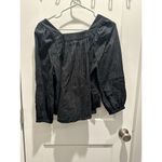 Madewell Square-Neck Bubble-Sleeve Top in Plaid-True Black. Size: S Photo 5