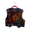 Coldwater Creek Vest Womens Medium Multicolor Southwestern Aztec Tribal Western Photo 1