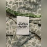 Talbots Dress 8 Green White Crossover bodice Tie Closure Flare 3/4 Sleeve Photo 5