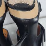 Sergio Rossi  Suede Leather Buckle Wood Platform Cone Heels Slides Sandals Sz 37 Photo 8