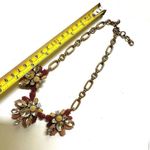 J.Crew  red rhinestone floral pendant necklace Photo 4