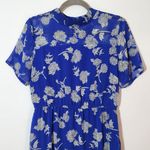 Lulus  Blue Floral Print Midi Dress Size Medium Wedding Guest Dress Photo 3