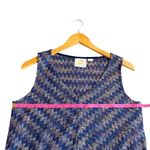 Maeve Anthropologie  Drop Waist Zig Zag Swing‎ Dress Size S Dark Blue Multicolor Photo 9