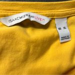 Isaac Mizrahi Women Top XL Yellow Cotton Blend Short Sleeve Ruffle Hem Shirt Photo 2