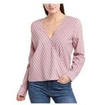 BCBGMAXAZRIA  Pink Striped Wrap Blouse Top XS Career Business Photo 0