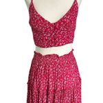Princess Polly Rose Pink Floral Crop Top Full Skirt Set Women Size 4 | 68-15 Photo 0