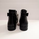 NWT Anna Lenci Black Leather Ankle Bootie Buckle Zipper Sleek Old Money Luxury Size 6 Photo 2