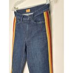 MOTHER Denim Mother Insider Crop Blue Jeans Swept Away Glitter Racer waist 25 Photo 13