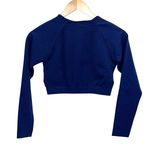 Unbranded Crop Stretch Athletic Top Navy Size Medium Blue Photo 2