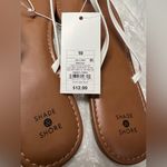 Shade & Shore Brand nwt  Women's Faux Leather Flip Flop Sandals "WHITE" Size 10 Photo 3