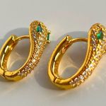 Snake Earrings, Snake Hoop Earrings Gold Photo 4