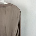 ZARA  Brown Taupe Long Bell Sleeve Drape Wrap Blouse Top NEW XL Photo 8