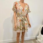 Blush XL ruffle floral faux wrap romper front tie D4 2381 Photo 8