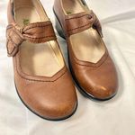Alegria  Brown Tan Leather Chunky Coquette Whimsical Mary Jane Butterfly Heels 5 Photo 2