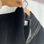margaret o'leary  Vintage Black Plush Chenille 1 Button Jacket Velvet Collar Boxy Photo 6