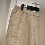 Coldwater Creek NWT  Size 16P Flax 100% Linen Pull On Straight Leg Pants Beachy Photo 4