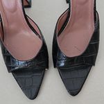 Amina Muaddi  Black Pointy Lupita Leather Mules Photo 3