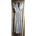 NEW DEEP SELF Light Blue V Neck Short Sleeve Maxi Dress M Size M Photo 5