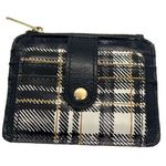Patricia Nash Black White Plaid Cassis Leather ID Card Holder Wallet Coin Purse Photo 0