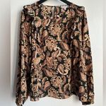 Nanette Lepore  long sleeve Blouse size xl gold brown tan Photo 0