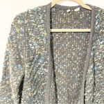Anthropologie Moth Small Keavy Jaquard Sweater Textured Blue & Green Cardigan Photo 3
