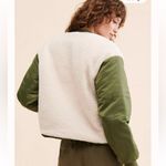 ASTR  the Label Tegan Mixed Media Jacket Olive & Cream NEW Size large Photo 2