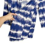 Chico's Weekends By Chico’s Blue & White Tie Dye Hooded Knit Cardigan Blouse Photo 2