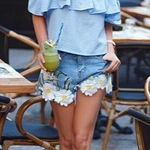 ✨3xHP ✨Open Shoulder Flounce Top✨ Blue Photo 1