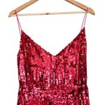 Mac Duggal NEW Sequin Embellished V Neck Sleeveless High Slit Gown Red Pink 8 Photo 3