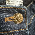 Vintage St John Sport Blue Denim Jeans Brown Leather Accents Buckle Gold Logo Size 8 Photo 7