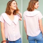 Anthropologie  Maeve Pink Collared Top Photo 1