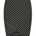 ZARA Trafaluc Asymmetrical Striped Pencil Skirt Size M Photo 0