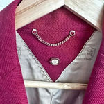 Massimo Dutti  | Dark Red Blazer Cotton Wool Stitch Detail | Size 2 Photo 3