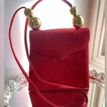 Paloma Picasso vintage shoulder evening bag in red / gold Photo 0