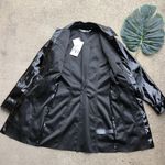 ZARA NEW  Black Faux Patent Leather Mini Dress size XS The Raeh Dress Photo 6