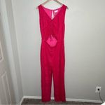 Lovers + Friends Sharon hot pink cut out sleeveless jumpsuit size XL chevron Photo 1