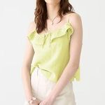 J.Crew NWT Ruffle Soft Gauze Camisole in Crisp Aloe Size XL NEW Photo 0