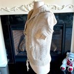 American Eagle  Sweater Natural Oatmeal Oversized Cable knit Hoodie Womens XS S Photo 7