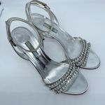 Prada  Silver Leather Crystal embellished strappy heels EU 39 Photo 9