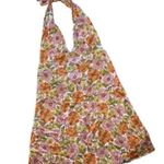 NEW Juniors XL Pink Orange Yellow Floral Retro Halter Dress Photo 1