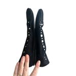 Torrid Black Ballet Flats Faux Suede Vegan Laser Cut Studded Black Size 8.5W Photo 5