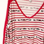 Victoria's Secret  Size XL Thermal Red Pink Geometric Stripe Long Sleeve Pajama Photo 1