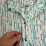 BILLY T Shirt Womens X Large Blue White Button Up Shirt Stripe Long Sleeve Size XL Photo 7