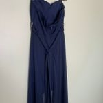 B Darlin Sheer Navy Formal Maxi Dress B. Darlin – Beaded Waist, Size 2 Sheer Overlay Photo 4