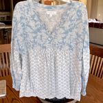 Blue Flowy Lightweight Top Photo 4