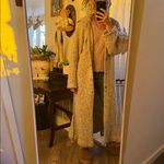 Handmade  one of a kind knit Long Gray Coat duster sweater Photo 5