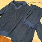 Elegant Blue Wide Leg Jumpsuit Size M Photo 1