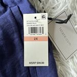 1. State  Women’s flat front drawstring ankle pants in Navy Sky size 2X Photo 2